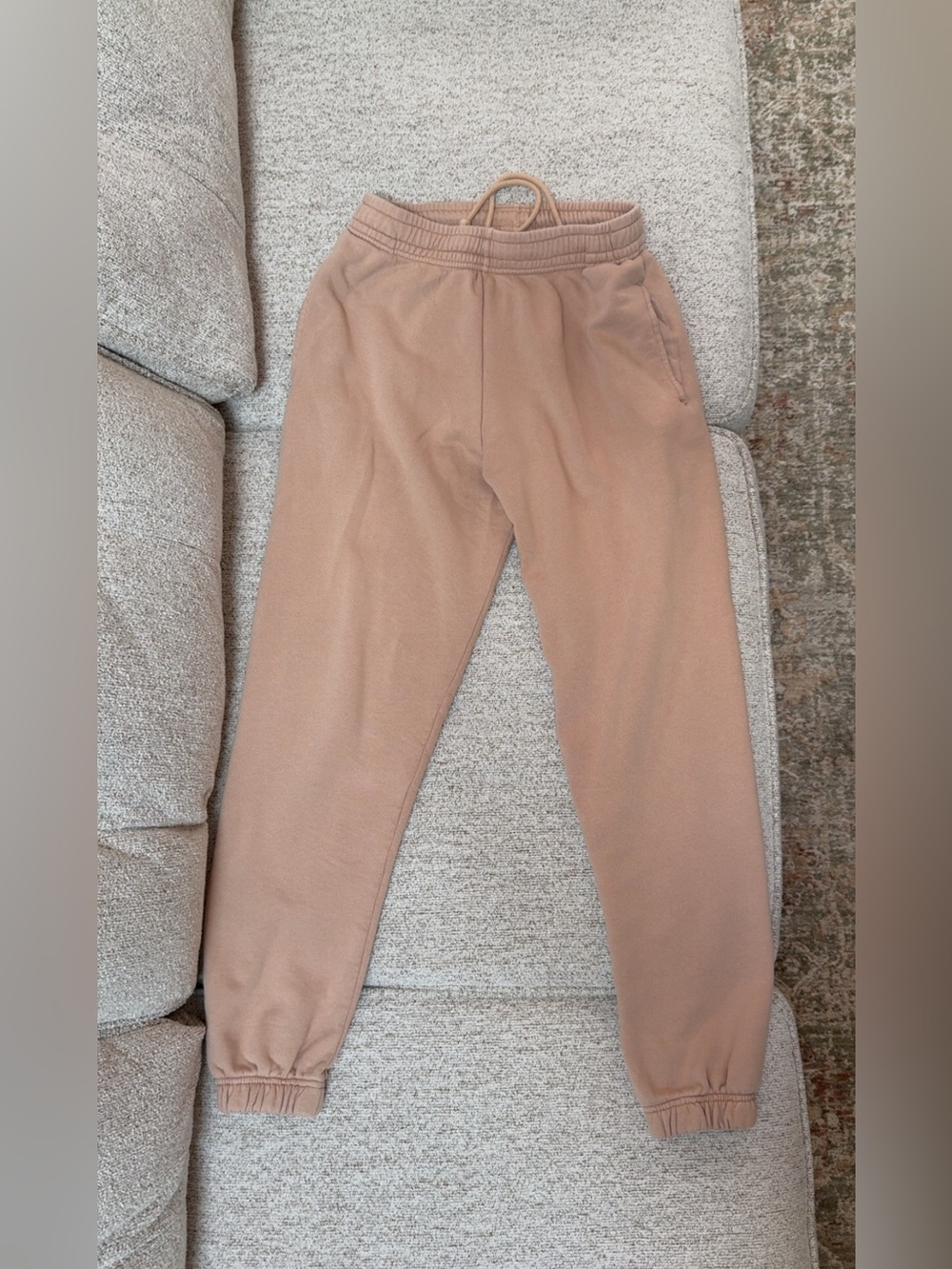 Alphalete Cozy Tan Jogger Sweatpants - Neutral Fleece Bottoms